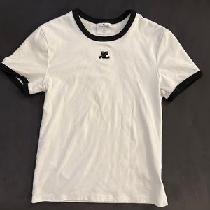 Courrèges contrast cotton T-shirt White - M